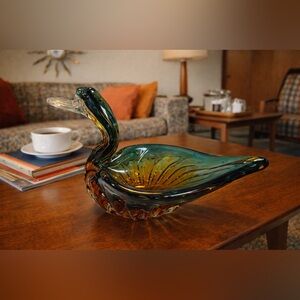 Vintage Murano Swan Candy/Nut Dish